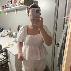 altrd state peplum puff sleeve blouse